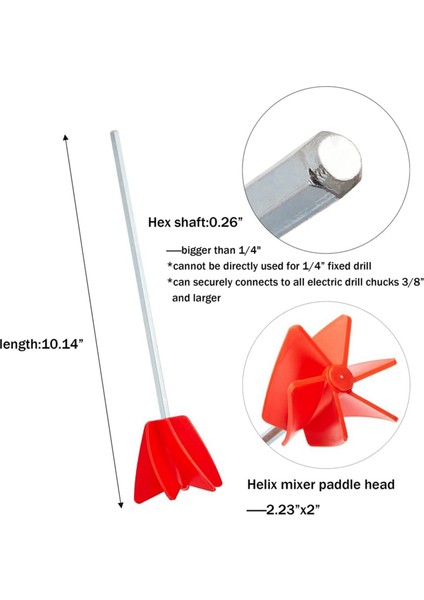 2x Boya Karıştırıcı ve Epoksi Karıştırıcı Aparatı, Epoksi Reçine, Lateks, Yağ Karışımları Için 1/4 Inç Altıgen Matkap Chuck ile (Yurt Dışından) modelleri