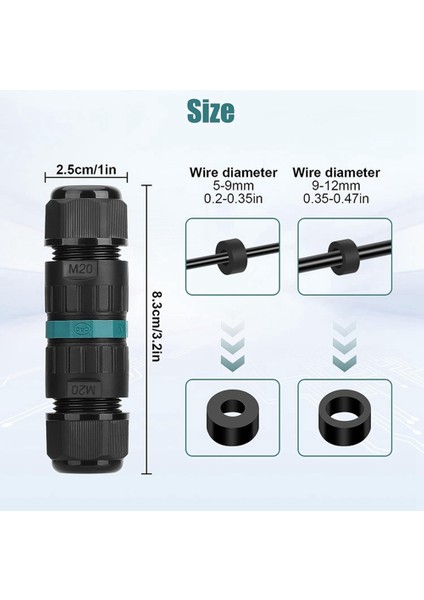 4pcs 2 Yollu 3 Kutuplu Bağlantı Kutusu IP68 Dış Mekan Su Geçirmez Elektrik Kablo Konektörü Ø5-12 mm (Yurt Dışından) fırsatları