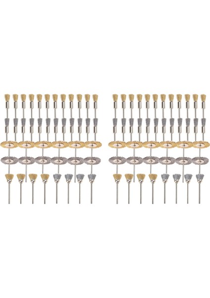 88 Parça Mini Tel Fırça Tekerlek Fincan Pirinç Çelik Tel Fırça Seti 1/8 Inç (3mm) Elektrikli Döner Aletler Için (Yurt Dışından)