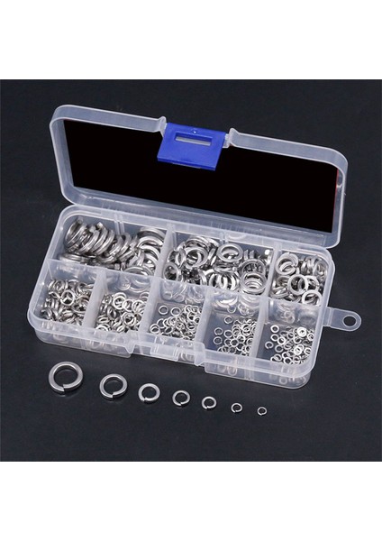 Yaylı Kilit Pulu, 304 Paslanmaz Çelik Yaylı Kilit Pulu Çeşitleri Seti (820 Parça, 8 Boyutlu) (Yurt Dışından) fırsatları