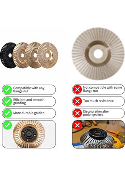 5/8 Inç Çardak, Açılı Taşlama Ataşmanları, Ağaç Işleme Diski ile 4 Inç Açılı Taşlama Için 5 Paket Ahşap Oyma Disk Seti (Yurt Dışından)