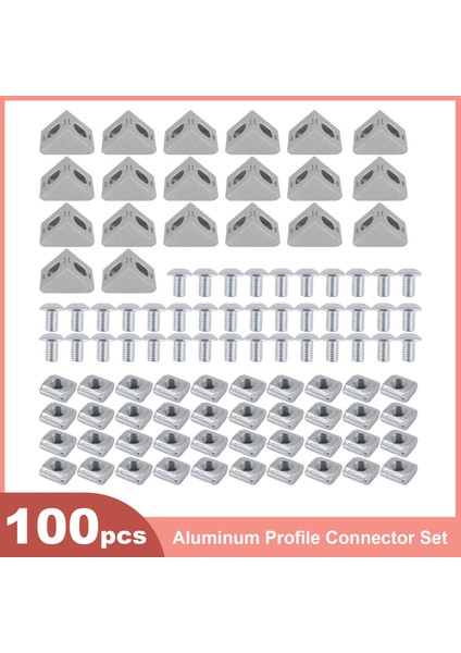 2020 Serisi Alüminyum Profil Bağlantı Seti, 20 Adet Köşe Braketi, 40 Adet M5 x 10MM T-Slot Somun, 40 Adet M5X10MM Altıgen Soket Kapak Vidası, 6mm Slot Için Alüminyum Profil (Yurt Dışından) fiyatları