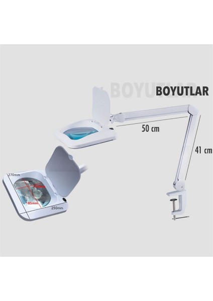 6020 Köşeli Lensli Led Işıklı Mengeneli Büyüteç 5x indirimleri