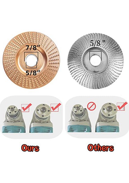 5/8 Inç Çardak, Açılı Taşlama Ataşmanları, Ağaç Işleme Diski ile 4 Inç Açılı Taşlama Için 5 Paket Ahşap Oyma Disk Seti (Yurt Dışından)