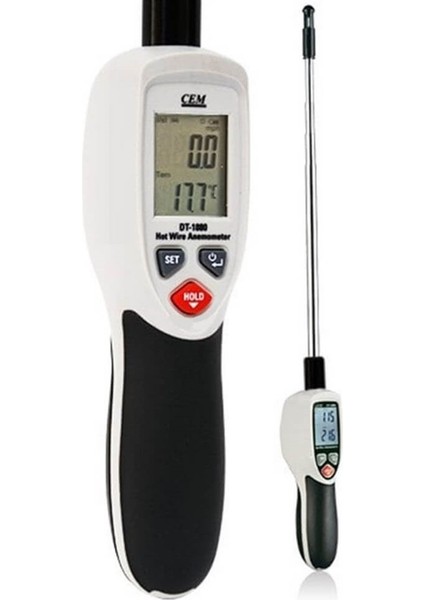 Dt 1880 Teleskobik Problu Kızgın Tel Hava Hızı ve Sıcaklık Ölçer Anemometre (Kayıt Özellikli)