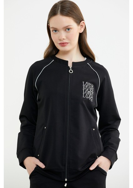 Biye Detaylı Fermuarlı Eşofman Takım - Siyah fiyatları