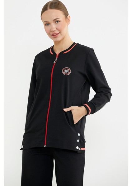 Çıtçıt Detaylı Ribanalı Eşofman Takım - Siyah fırsatları