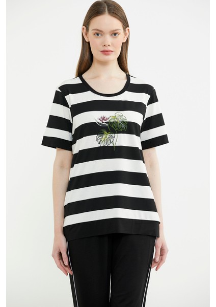 Rahat Kalıp Çizgili Pantolon Takım - Siyah modelleri