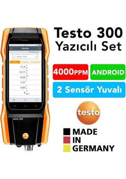 300 Baca Gaz Analiz Cihazı (Akıllı Dokunmatik Ekran) modelleri