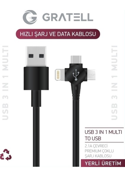 Type-C Hızlı Data ve Şarj Kablosu Beyaz Yerli Üretim
