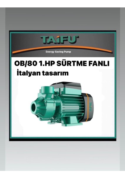 1 Hp 220V Bakır Sargılı 1 Metre Kablolu Fişli Santrifüj Su Pompası
