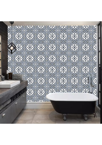Decohandy Pvc Duvar Karosu 30X30CM 4'lü Paket - Çini Desen 0,36M2