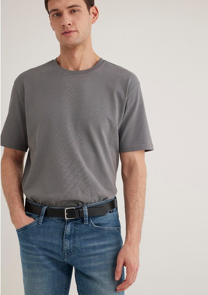 Bisiklet Yaka Gri Basic Tişört 0611596-80020 fiyatları