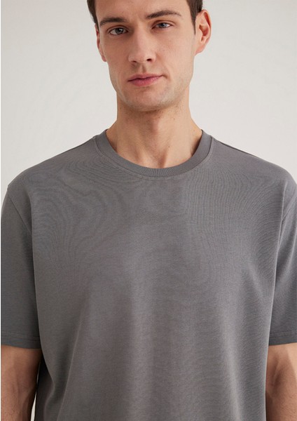 Bisiklet Yaka Gri Basic Tişört 0611596-80020 indirimleri