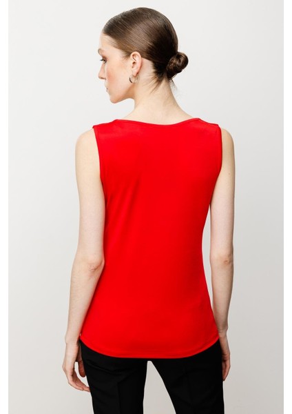 Dilim Yaka Basic Kırmızı Kadın Bluz 51315-2Y5 fırsatları