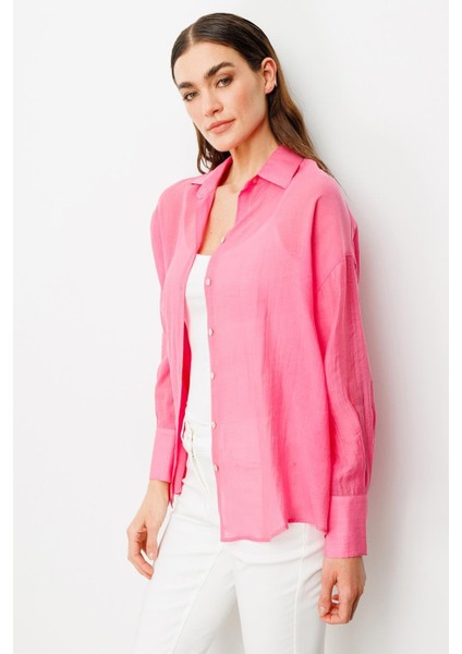 Astarsız Düğmeli Pembe Gömlek 3020-2Y5 fiyatları