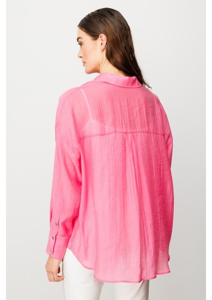 Astarsız Düğmeli Pembe Gömlek 3020-2Y5 fırsatları