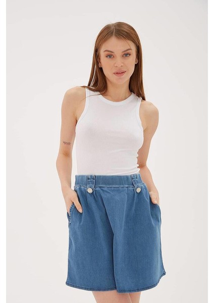 Kolsuz Sıfır Yaka Beyaz Kadın Crop 0479-2Y5