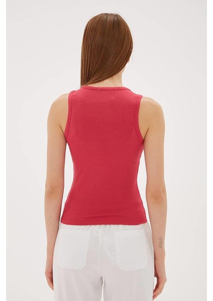 Kolsuz Sıfır Yaka Mercan Kadın Crop 0479-2Y5