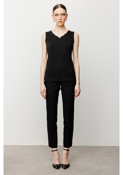 Dilim Yaka Basic Siyah Kadın Bluz 51315-2Y5 fiyatları