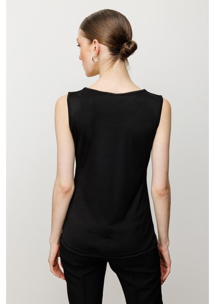 Dilim Yaka Basic Siyah Kadın Bluz 51315-2Y5 fırsatları