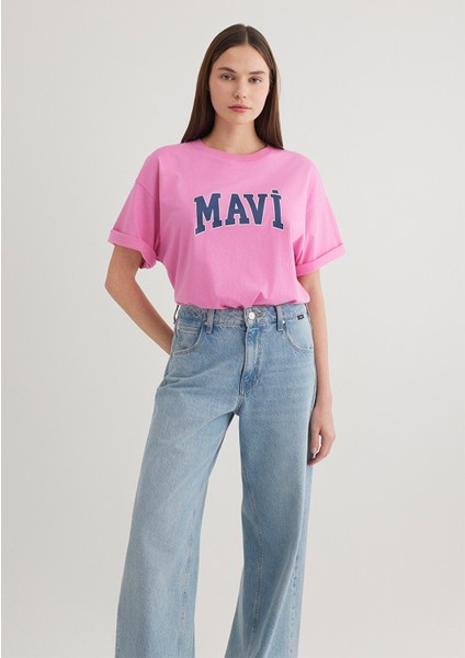 Mavi Logo Baskılı Pembe Tişört 1600843-71033 modelleri