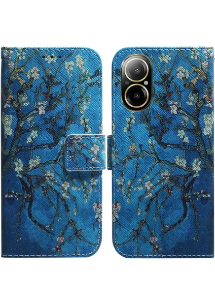Realme C67 4g Manyetik Kapatma Boyalı Cüzdan Pu Deri Için Flip Case (Yurt Dışından)
