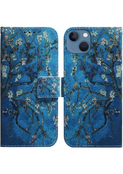 IPhone 15 Için Flip Case Artı Pu Deri Manyetik Kapatma Boyalı Cüzdan (Yurt Dışından)