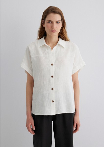 Dokulu Ekru Gömlek 1210758-70057 modelleri