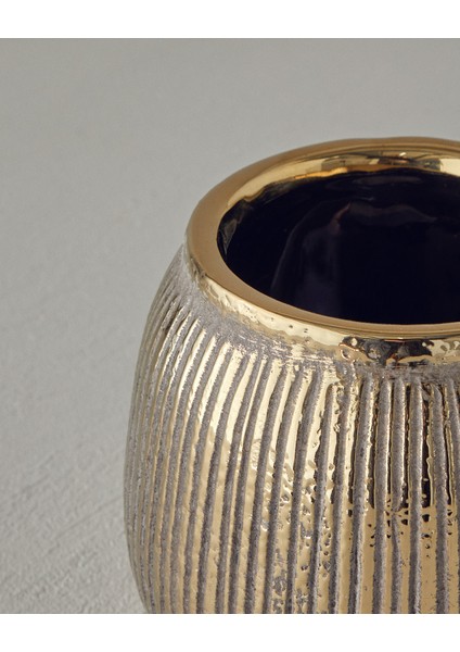 Goldy Stoneware Vazo Gold