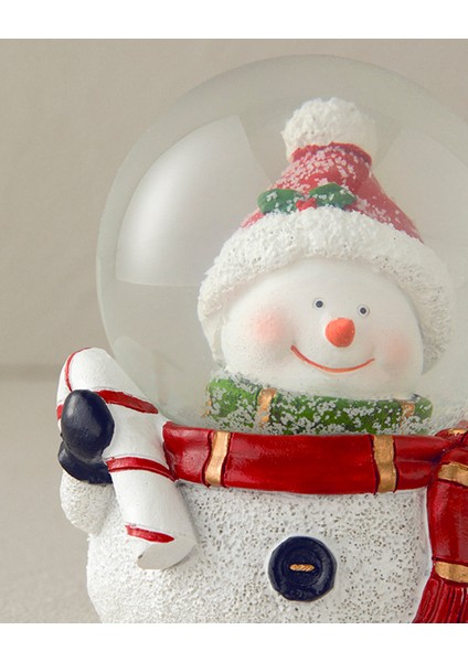 Yılbaşı Happy Snowman Kar Küresı 6,5x8,3x9 cm Beyaz indirimleri