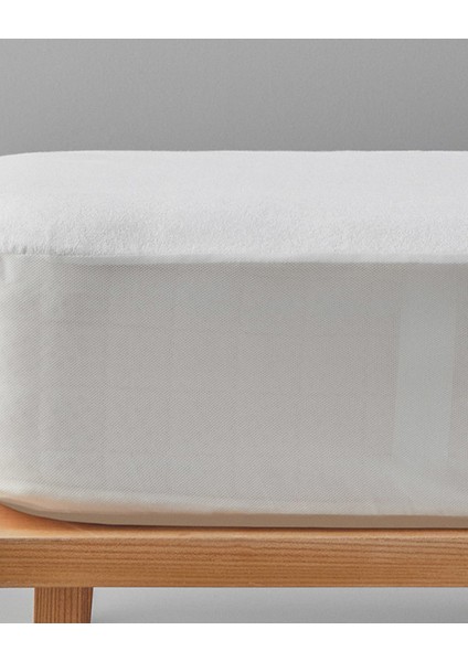Comfort Pamuklu Sıvı Geçirmez Tek Kişilik Alez 140X200 + 30 cm Beyaz