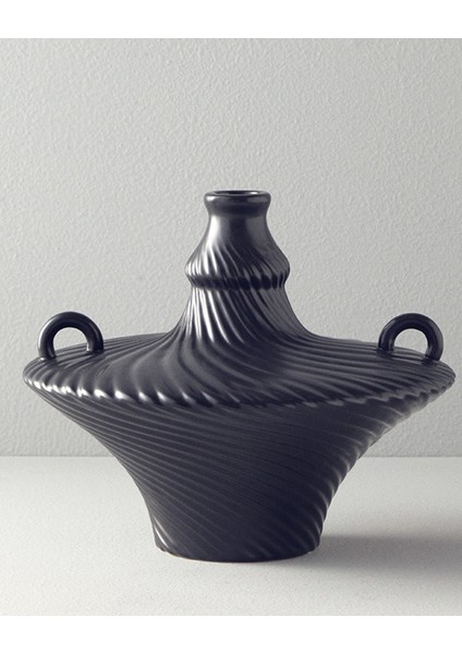 Crown Seramik Vazo 28 x 28 x 24 cm Antrasit