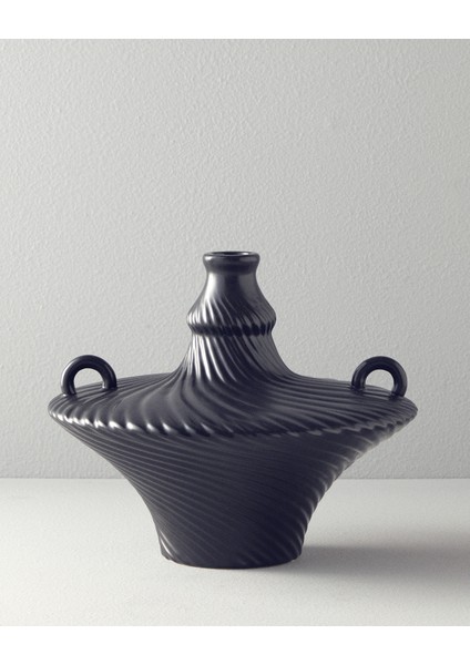 Crown Seramik Vazo 28 x 28 x 24 cm Antrasit