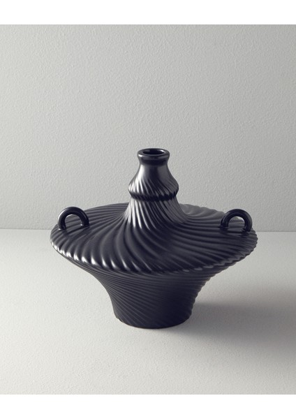 Crown Seramik Vazo 28 x 28 x 24 cm Antrasit