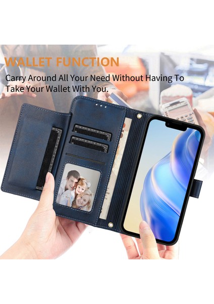 Samsung Galaxy A21 Için Flip Kılıf Koruma Yumuşak Pu Deri Fermuarlı Cüzdan Kılıfı Kart Tutucu ile (Yurt Dışından) modelleri