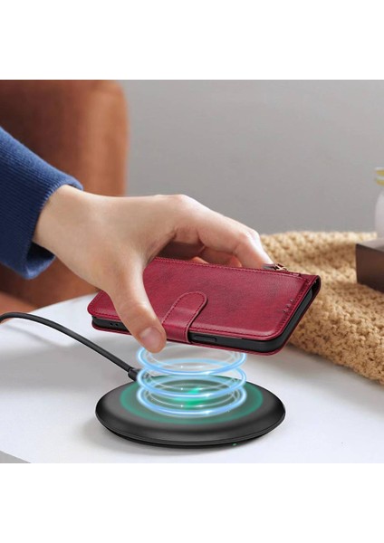 Motorola Edge 5g 2025 Için Flip Kılıf Koruma Yumuşak Pu Deri Fermuarlı Cüzdan Kılıfı Kart Tutucu ile (Yurt Dışından)