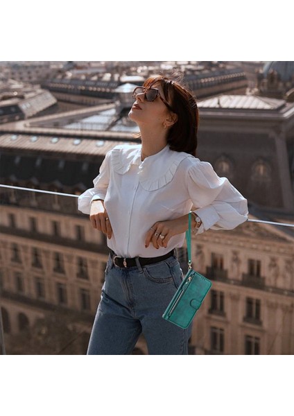 Oppo Reno 5 4g Için Flip Kılıf Koruma Yumuşak Pu Deri Fermuarlı Cüzdan Kılıfı Kart Tutucu ile (Yurt Dışından) fiyatları