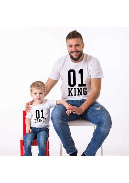 Baba Oğul Kombini Tshirt Giyim King Prince (Tekli Üründür Kombin Yapmak Için 2 Adet Sepete Ekleyiniz