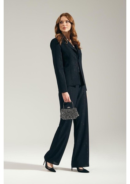 Desenli Kumaş Siyah Kadın Takım 80059-2K5 fiyatları