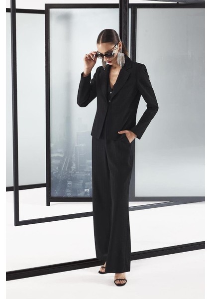 Desenli Kumaş Siyah Kadın Takım 80059-2K5 fırsatları