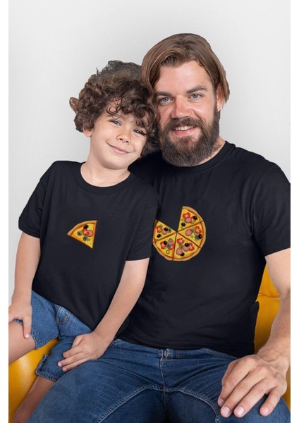 Pizza Baba Oğul Kız Tshirt(Tek Ürün Fiyatıdır Kombin Yapmak Için 2 Adet Sepete Ekleyiniz)