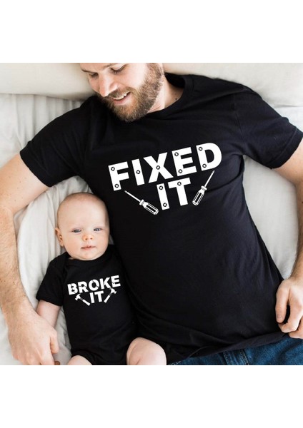 Baba Oğul Fixed Broke Zıbın Tshirt (Tek Ürün Fiyatıdır Kombin Yapmak Için 2 Adet Sepete Ekleyiniz)
