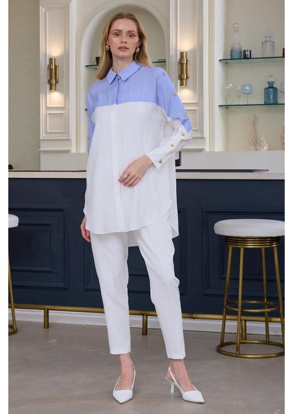Düğme Detaylı Leylak Kadın Gömlek MB11.249-2Y5 fırsatları