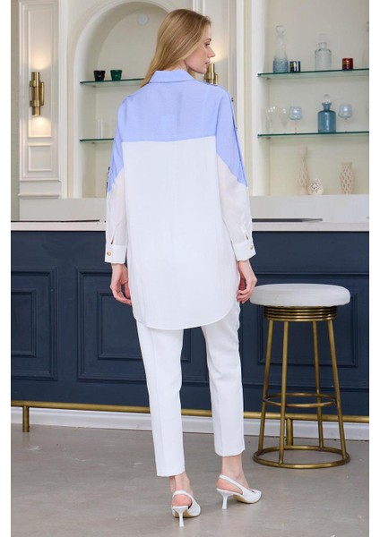 Düğme Detaylı Leylak Kadın Gömlek MB11.249-2Y5 indirimleri