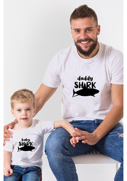 Baby Shark Baba Oğul Tshirt(Tek Ürün Fiyatıdır Kombin Yapmak Için 2 Adet Sepete Ekleyiniz)