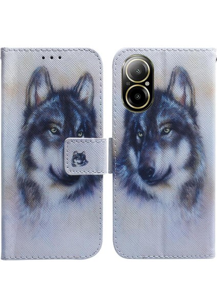 Realme C67 4g Manyetik Kapatma Boyalı Cüzdan Pu Deri Için Flip Case (Yurt Dışından)
