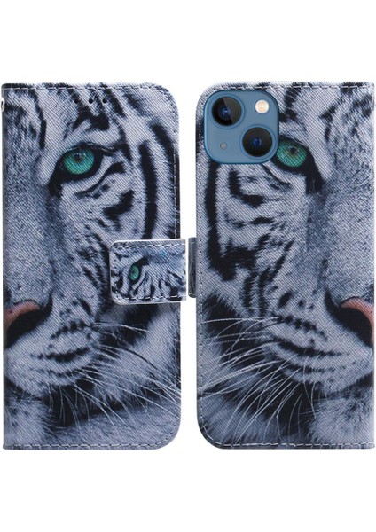 IPhone 15 Için Flip Case Artı Pu Deri Manyetik Kapatma Boyalı Cüzdan (Yurt Dışından)