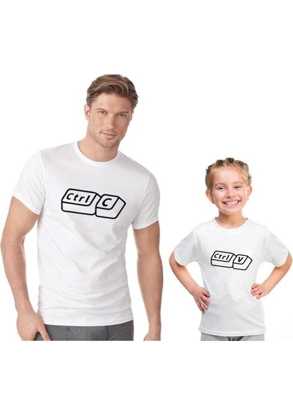 Baba Oğul Kız Ctrl+C Ctrl+V Tişört (Tek Ürün Fiyatıdır Kombin Yapmak Için 2 Adet Sepete Ekleyiniz)