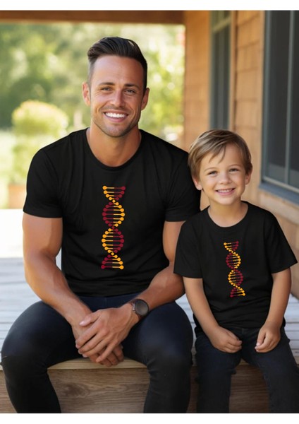 Sarı Kırmızı Dna Baba Oğul Kız (Tek Ürün Fiyatıdır Kombin Yapmak Için En Az 2 Adet Sepete Ekleyiniz)